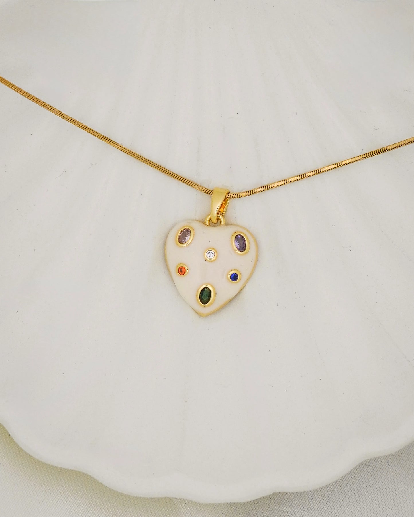 Confetti Heart Necklace – 18K Gold Plated