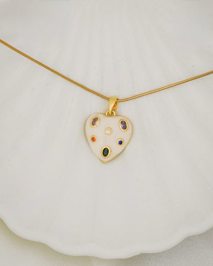 Confetti Heart Necklace – 18K Gold Plated