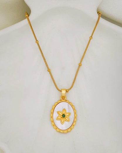 Blossom Medallion Necklace – 18K Gold Plated