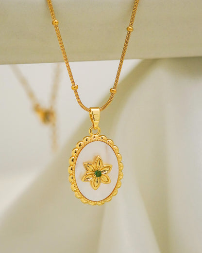 Blossom Medallion Necklace – 18K Gold Plated