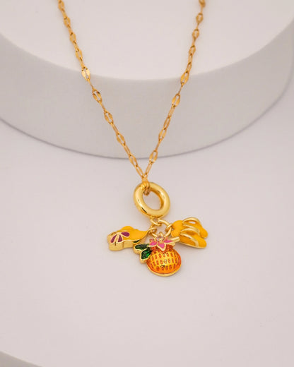 Tropical Charm Necklace – 18K Gold Plated