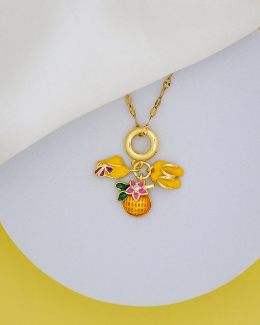 Tropical Charm Necklace – 18K Gold Plated