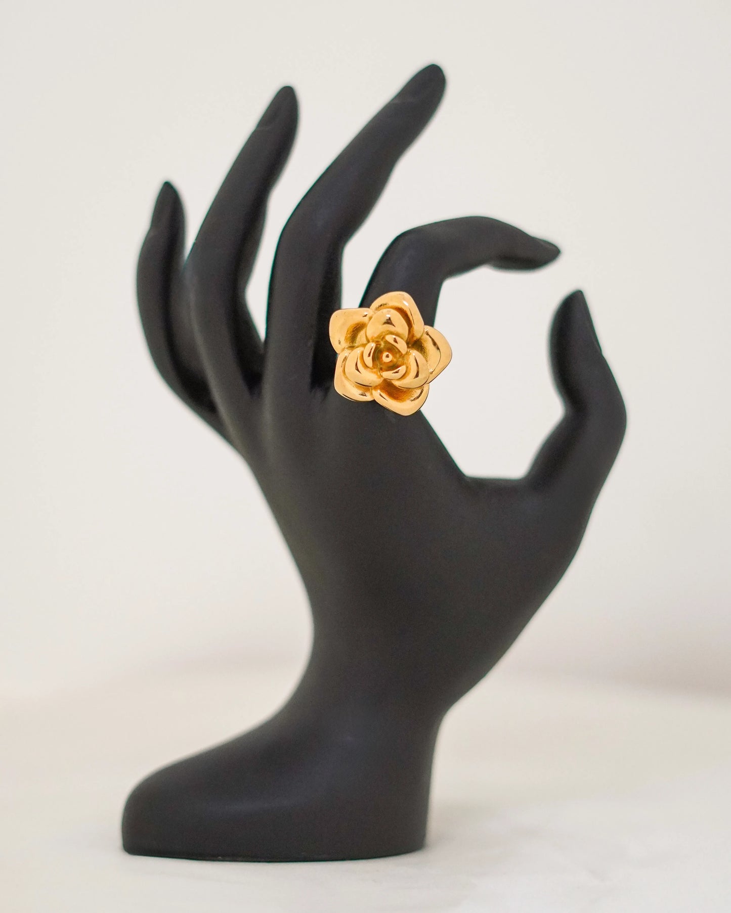 Rosa Bloom Adjustable Ring – 18K Gold Plated