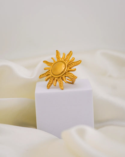Solar Flare Adjustable Ring – 18K Gold Plated