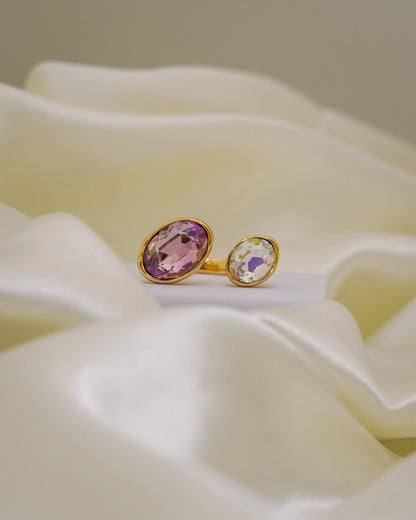 Iris Glow Adjustable Ring – 18K Gold Plated