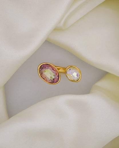 Iris Glow Adjustable Ring – 18K Gold Plated