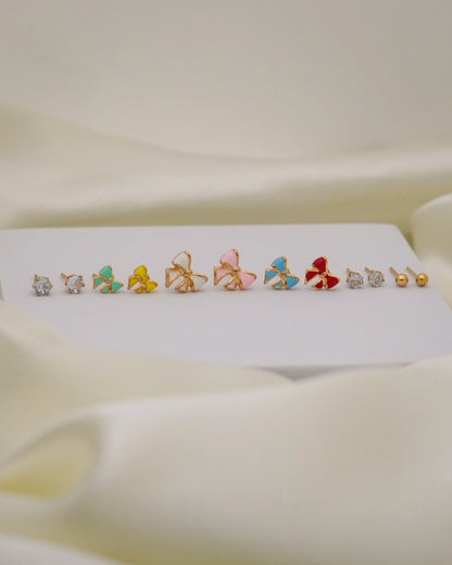 Candy Bows Earring Set – 6 Pairs