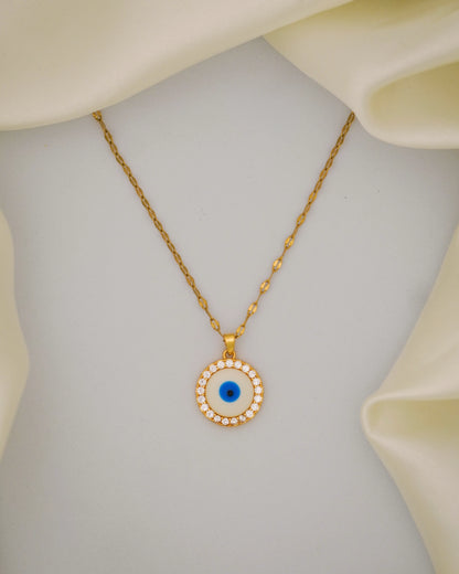 Halo Eye Necklace – 18K Gold Plated