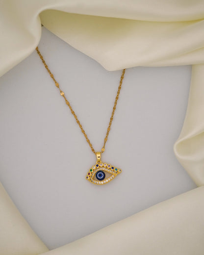 Cosmic Eye Necklace – 18K Gold Plated