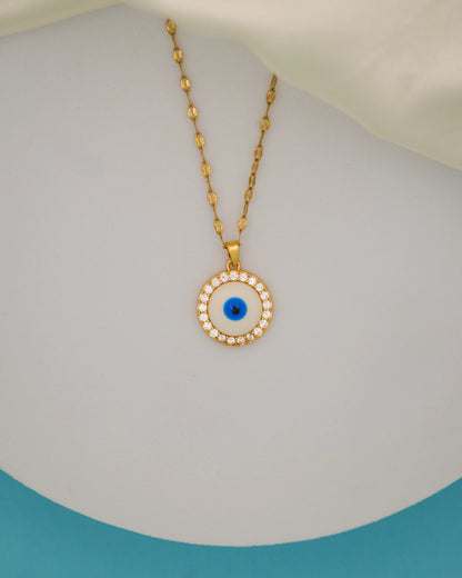 Halo Eye Necklace – 18K Gold Plated