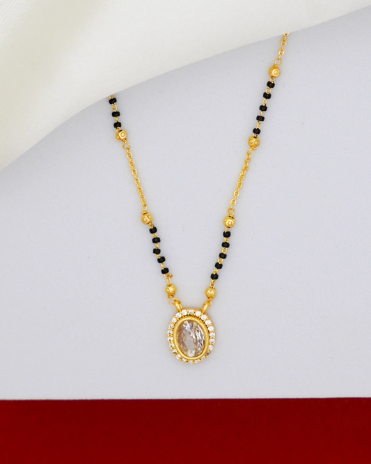 Radiant Oval Mangalsutra – 18K Gold Plated
