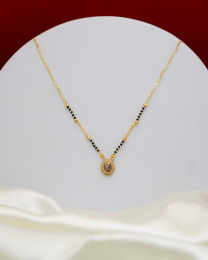 Radiant Oval Mangalsutra – 18K Gold Plated