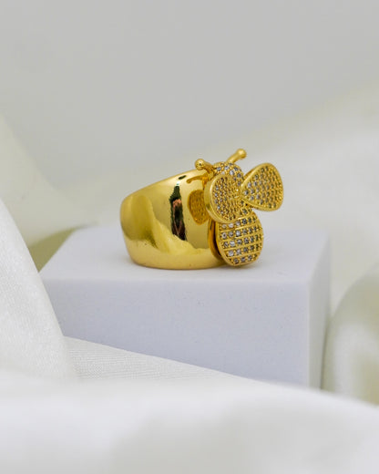 Queen Bee Statement Ring Adjustable – 18K Gold Plated