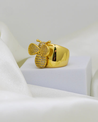 Queen Bee Statement Ring Adjustable – 18K Gold Plated