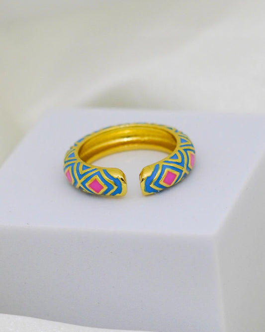 Boho Chic Adjustable Ring – 18K Gold Plated