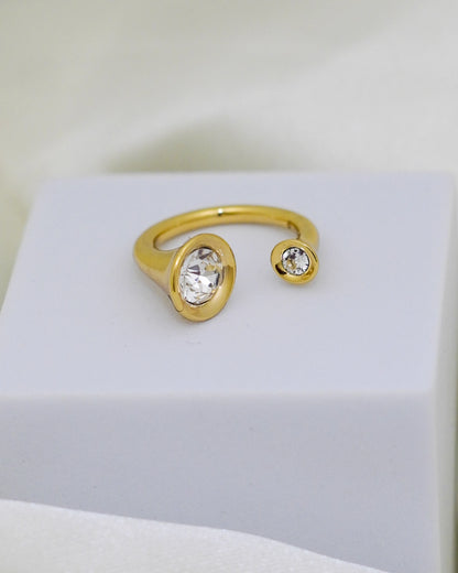 Twilight Duo Adjustable Ring – 18K Gold Plated