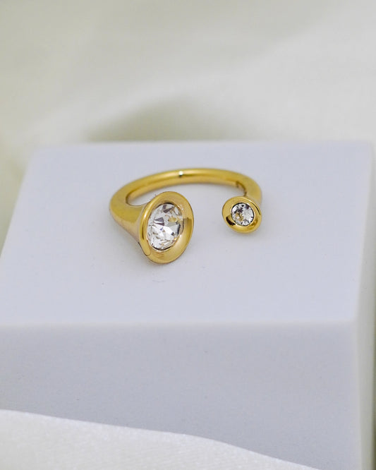 Twilight Duo Adjustable Ring – 18K Gold Plated