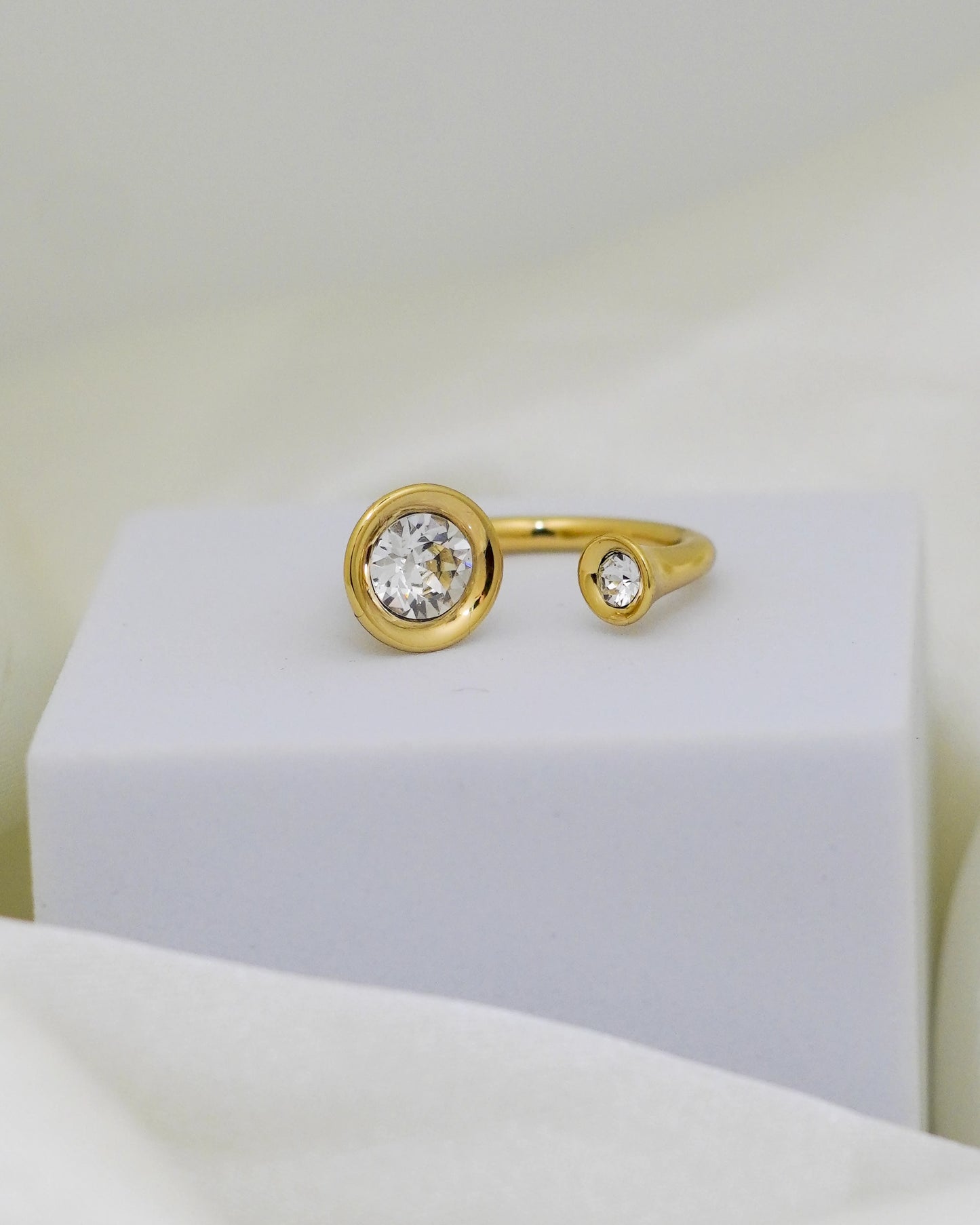 Twilight Duo Adjustable Ring – 18K Gold Plated