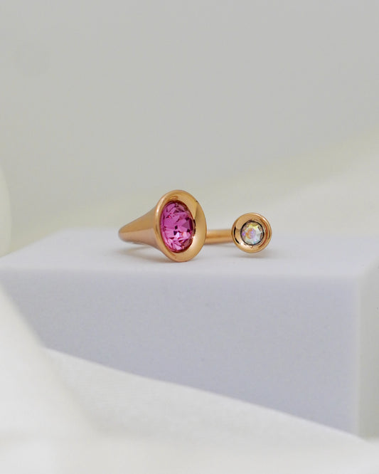 Rosé Duo Adjustable Ring – 18K Gold Plated