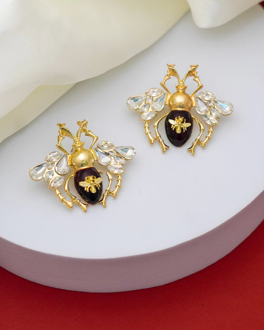 Royal Bee Earrings – 18K Gold Plated