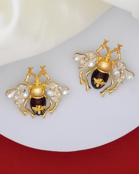 Royal Bee Earrings – 18K Gold Plated
