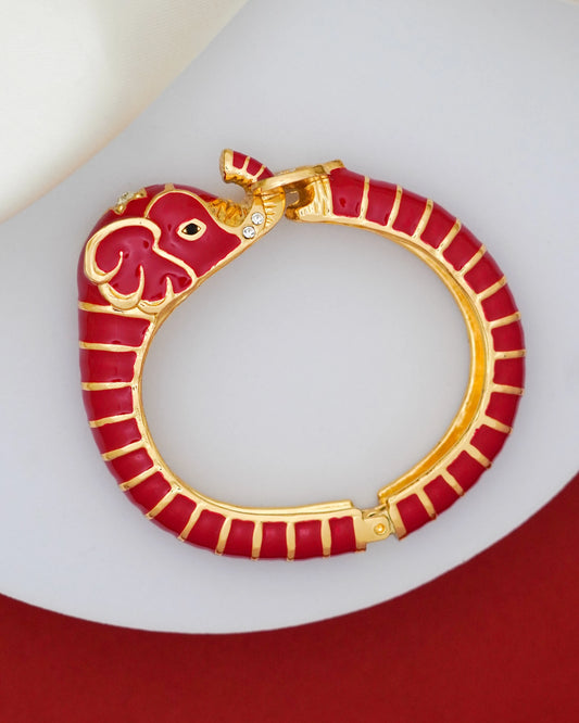 Scarlet Elephant Bracelet – 18K Gold Plated