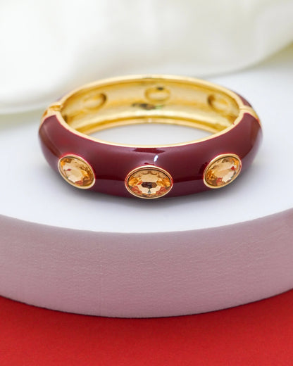 Crimson Ember Bracelet – 18K Gold Plated
