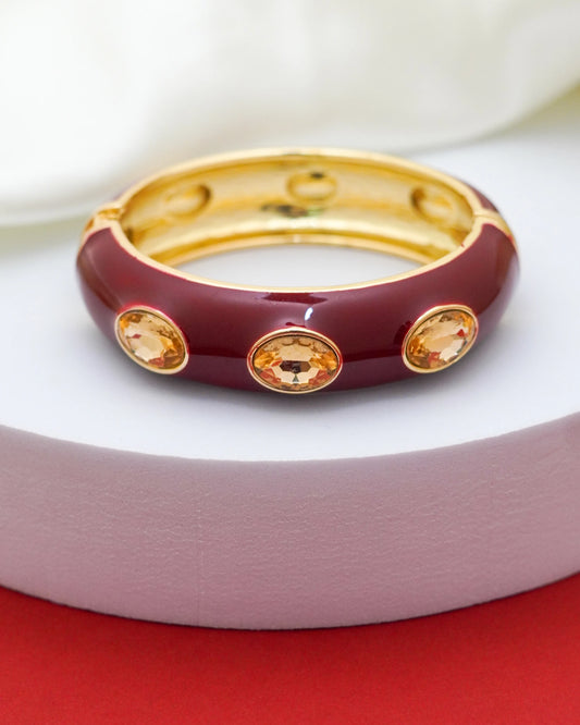 Crimson Ember Bracelet – 18K Gold Plated