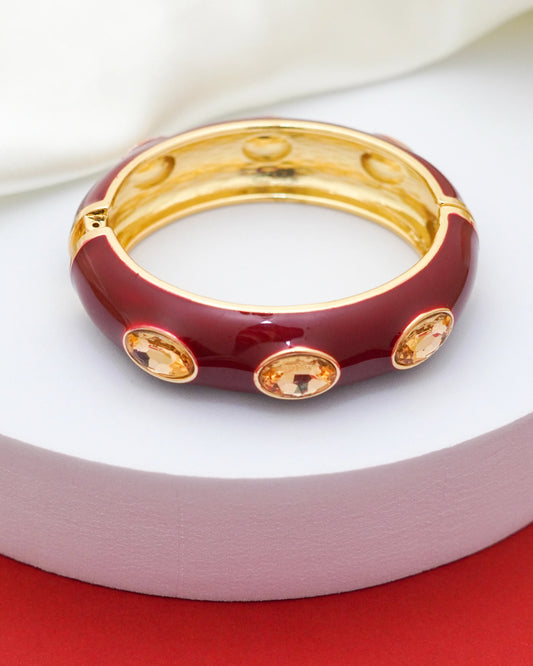 Crimson Ember Bracelet – 18K Gold Plated