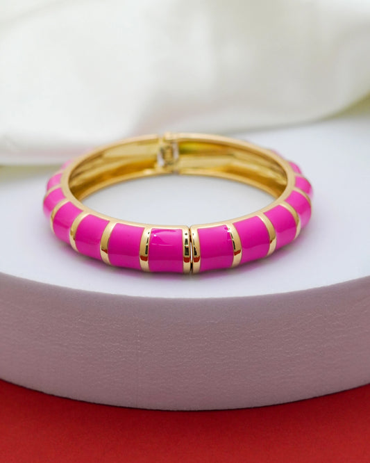 Fuchsia Groove Bracelet – 18K Gold Plated