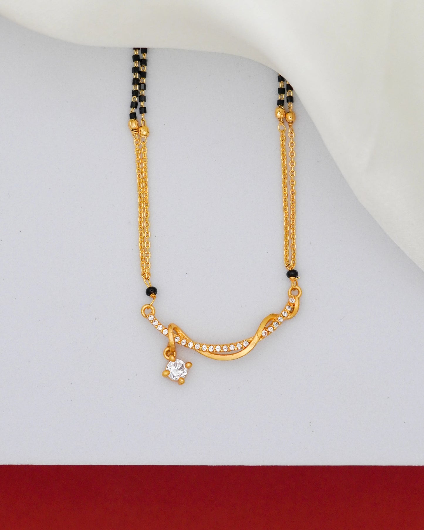 Wave Charm Mangalsutra – 18K Gold Plated