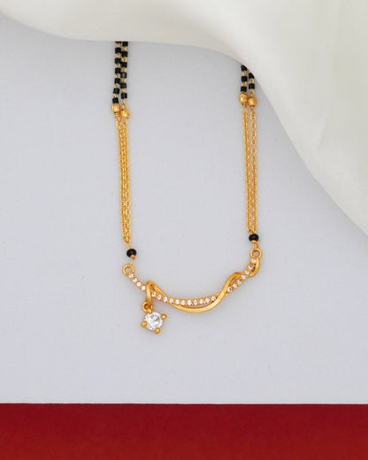 Wave Charm Mangalsutra – 18K Gold Plated