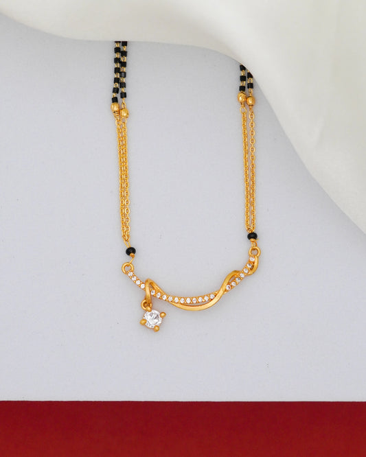Wave Charm Mangalsutra – 18K Gold Plated