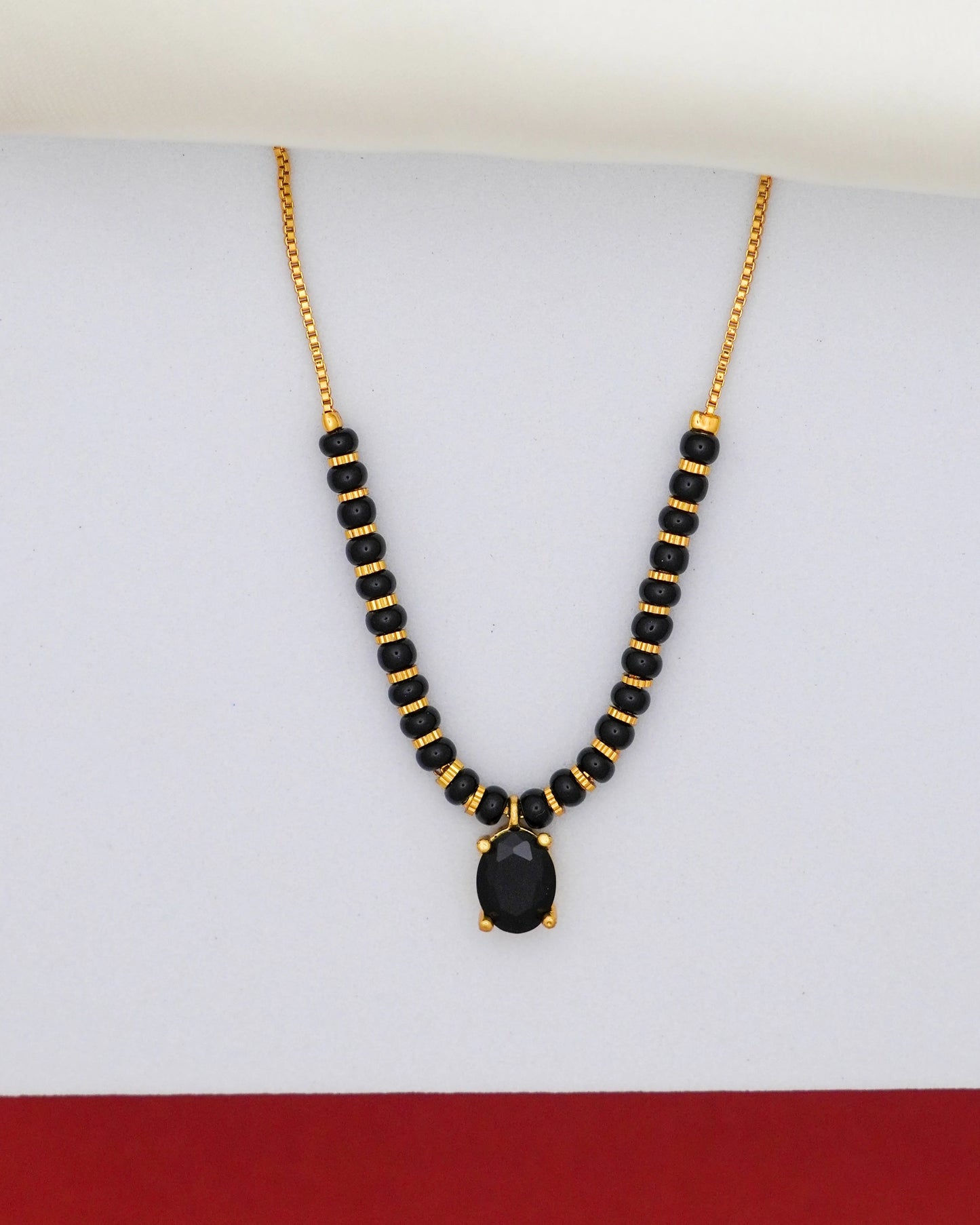 Noir Stone Mangalsutra – 18K Gold Plated