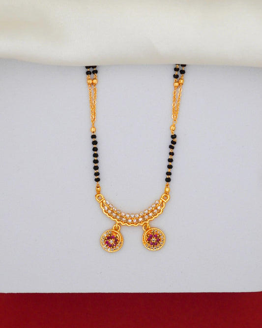 Ruby Radiance Mangalsutra – 18K Gold Plated