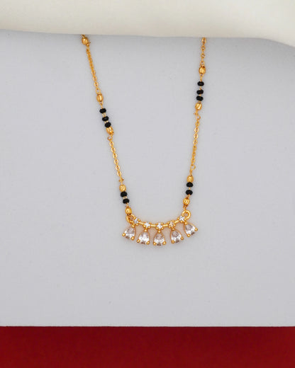 Floral Drop Mangalsutra – 18K Gold Plated