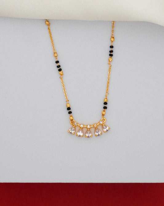 Floral Drop Mangalsutra – 18K Gold Plated