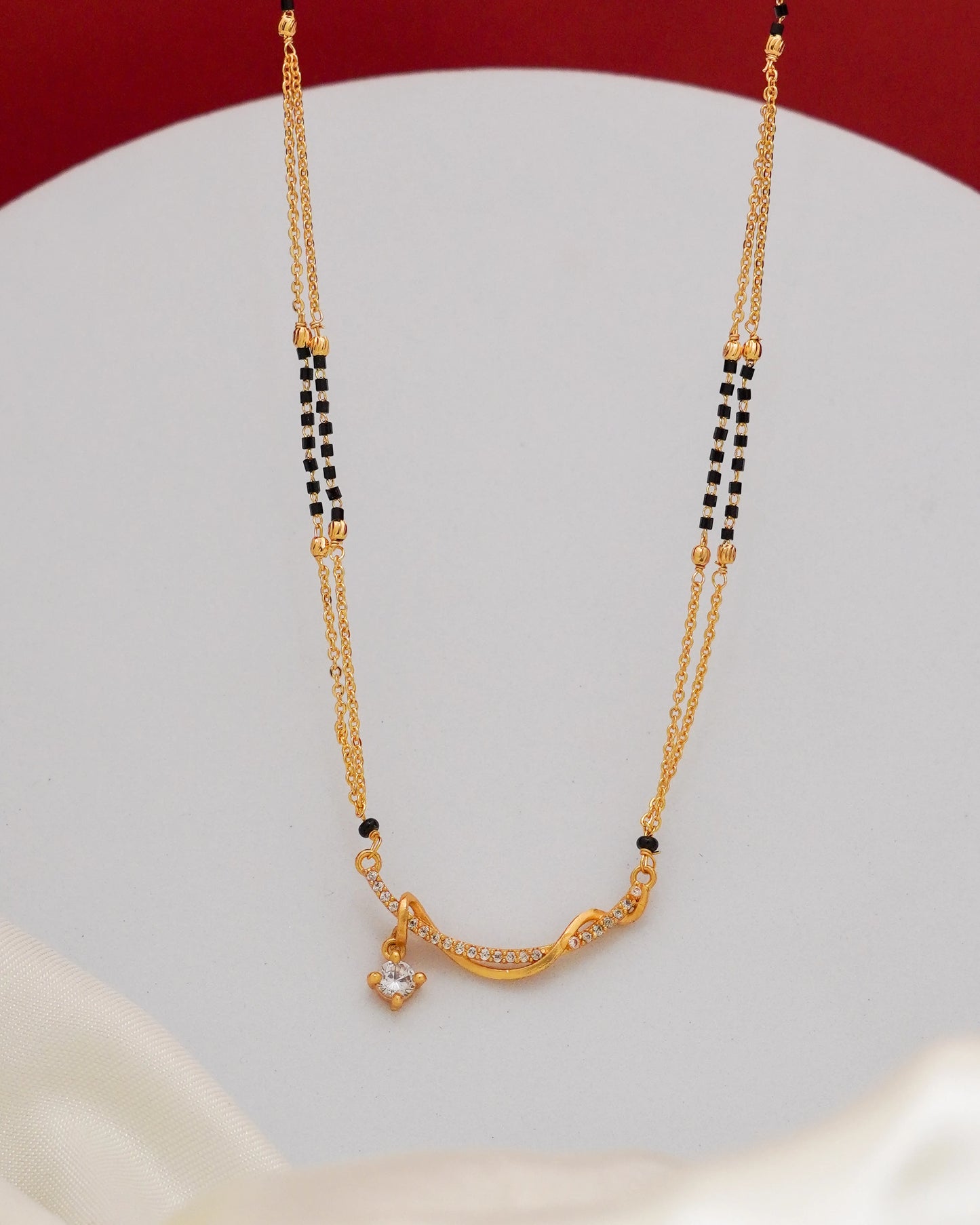 Wave Charm Mangalsutra – 18K Gold Plated