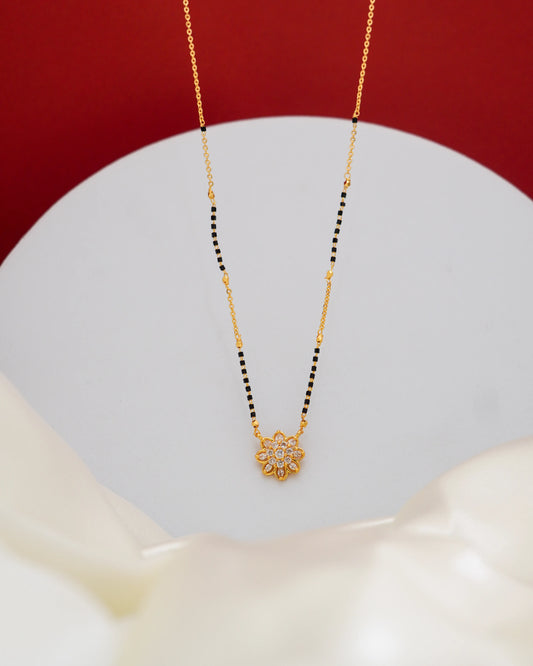 Floral Spark Mangalsutra – 18K Gold Plated
