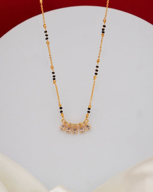 Floral Drop Mangalsutra – 18K Gold Plated
