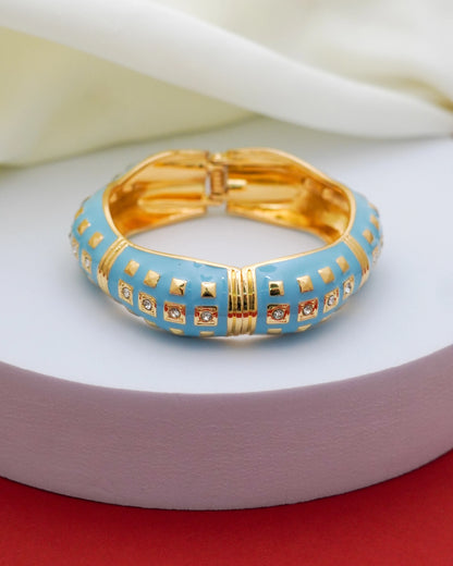 Azure Enamel Bracelet – 18K Gold Plated