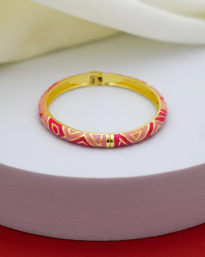 Aria Enamel Bangle – 18K Gold Plated