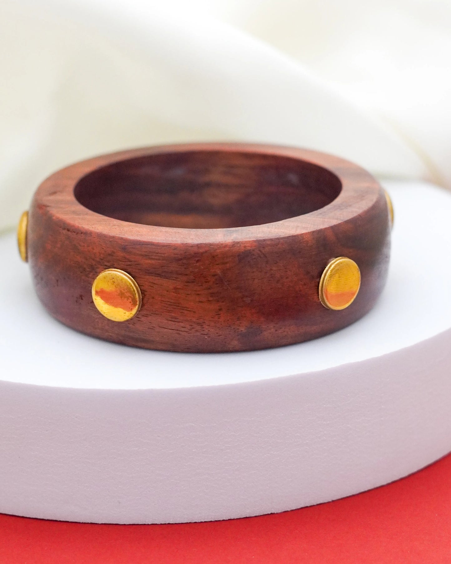 Noor Wood Bracelet – 18K Gold Accents