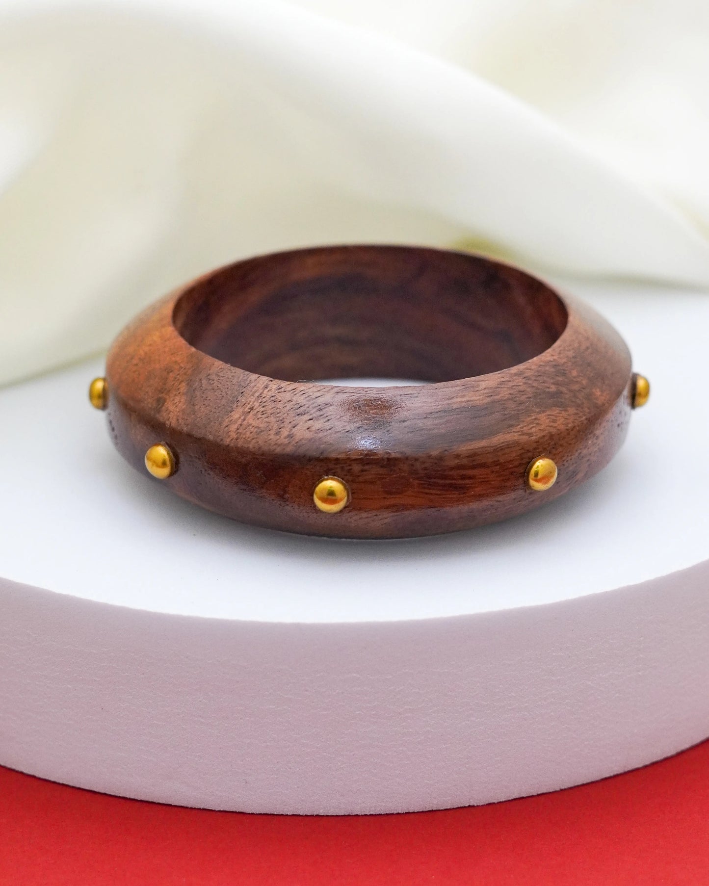 Nira Wood Bracelet – 18K Gold Accents