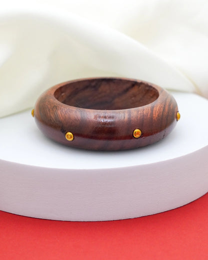 Elan Wood Bracelet – 18K Gold Accents