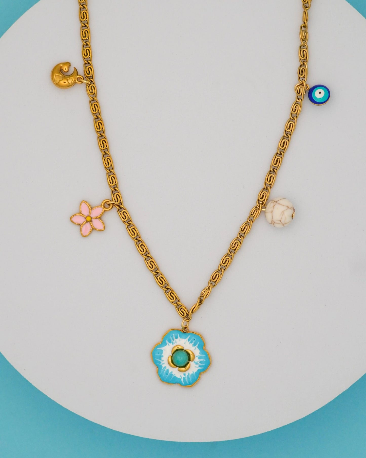Celeste Charm Necklace – 18K Gold Plated