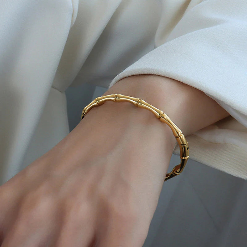 Golden Bamboo Bracelet – 18K Gold Plated