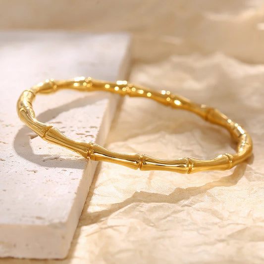 Golden Bamboo Bracelet – 18K Gold Plated