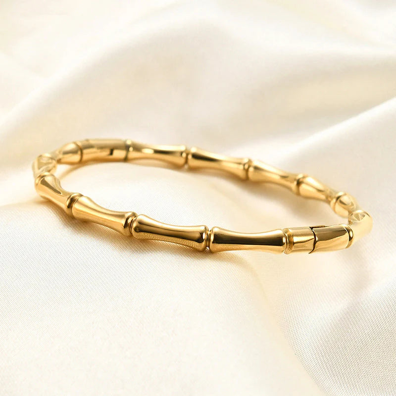 Golden Bamboo Bracelet – 18K Gold Plated