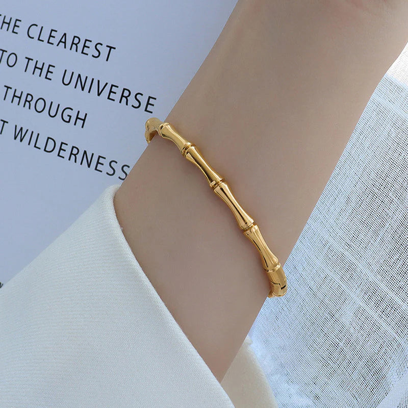 Golden Bamboo Bracelet – 18K Gold Plated